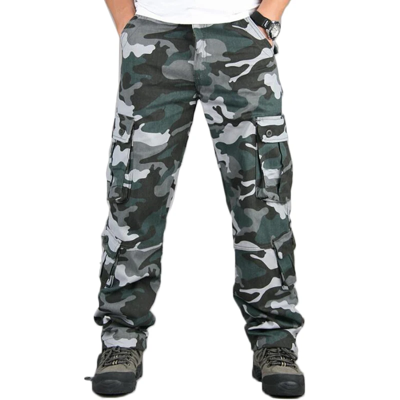 Men camouflage pants multi pocket functional camo tactical pants mens ...