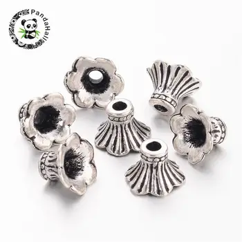 

Alloy Bead Caps, Antique Silver, about 8.5mm wide, 11.5mm long, hole: 2.5mm