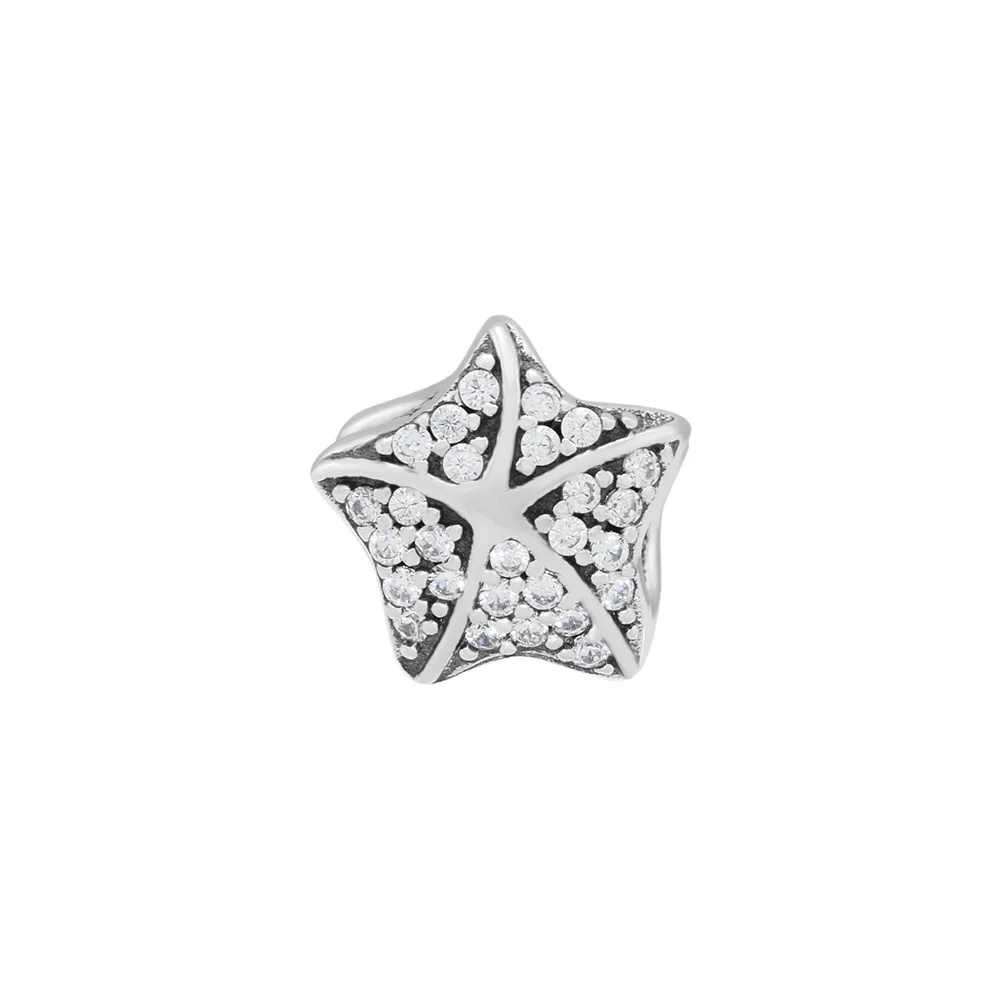 

925 Sterling Silver Starfish Charm Beads for Jewelry Making Fits Pandora Bracelets Women Beads Jewelry Wholesale kralen pulsera