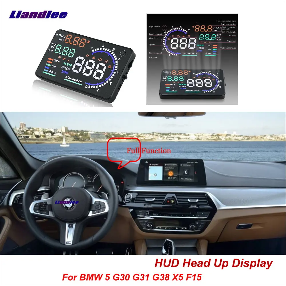 Liandlee для BMW 5 G30 F10 E39 X5 E53- OBD безопасный экран для вождения автомобиля HUD Дисплей проектор Refkecting лобовое стекло