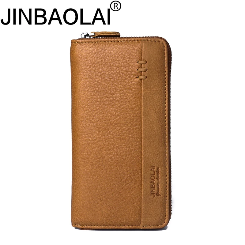 

Zipper Long Phone Women Men Genuine Leather Wallet Female Male Purse Coin Clutch Handy For Walet Money Bag Cuzdan Vallet Klachi