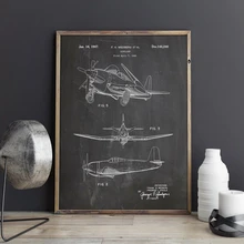 Avião patente impressão avião arte arte da parede de aviação posters decoração do quarto do vintage blueprint pintura em tela imagem presente ideia