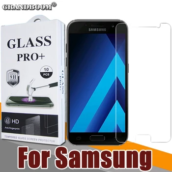 

100pcs 9H Tempered Glass Premium Guard Shield For Samsung J3 J5 J7 2017 2016 Screen Protector Toughened Film With New Package