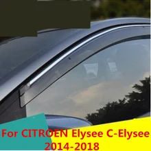 Chrome окна автомобиля солнце Vent козырек Дождь гвардии Солнцезащитный/дождь щит внешней отделки для CITROEN Elysee C-Elysee