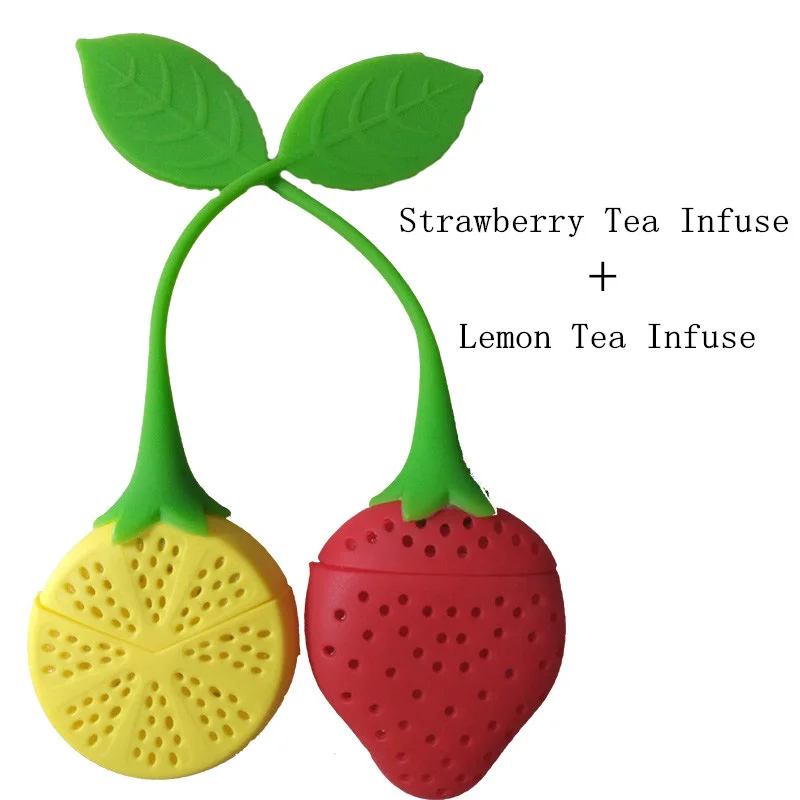 

1PCS Silicone Strawberry + 1PCS Lemon Loose Tea Leaf Strainer Herbal Spice Infuser Filter Diffuser