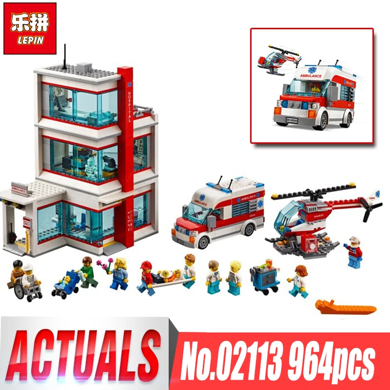 

Lepin 02113 Kids Toys Compatible 60204 legoing City Hospital Set Toy Model Building Blocks Bricks Kits Funny DIY Birthday Gifts