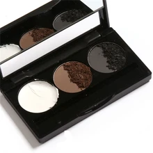 Горячая Распродажа водостойкие тени для век с кисточкой пудра для бровей Макияж Палитра Косметика, макияж набор палитр 3 цвета