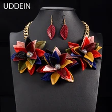 UDDEIN, цветное цветочное ожерелье и подвеска, Винтажное колье, Модный свадебный ювелирный набор, роскошное женское ожерелье, колье