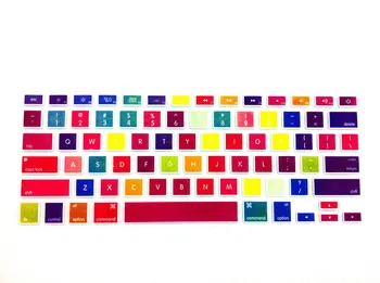 

Candy color Gradient-grain Rainbow Silicone Laptop keyboard Skin Protector Cover Guard For Apple Macbook Pro Air Retina 13 15