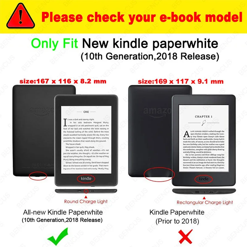 Новый чехол книжка из искусственной кожи с подставкой для Amazon Kindle Paperwhite 4 6 '񟭒