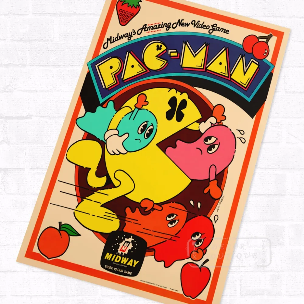 

Pacman Eat Vintage Video Games Propaganda Poster Retro Canvas Painting DIY Wall Stickers Art Home Bar Posters Decor Gift