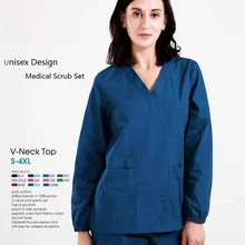 Больничный стоматологический салон красоты женщина мужчина доктор с длинным рукавом хирургическая форма врачебный халат скраб набор, Медсестры Медицинский костюм набор, ZK1