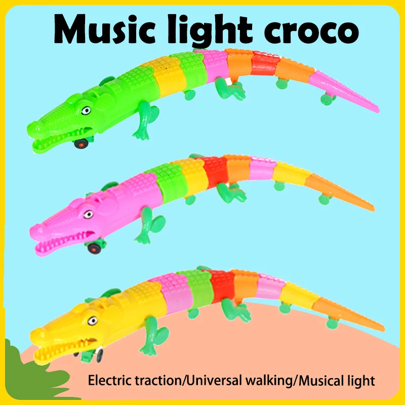 Электрический крокодил тяги крокодиловая Коллекция Музыка крокодил крутой пластик Прекрасный боевой звук отдыха