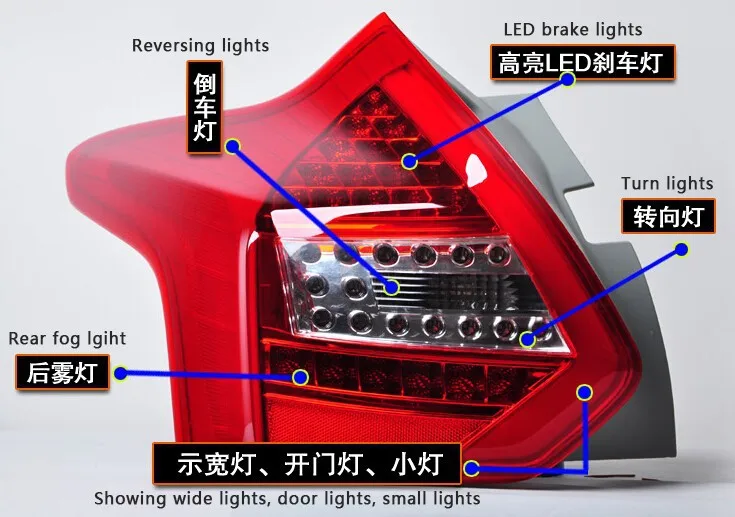 Светодиодный задний фонарь для Ford Focus hatchback 2012 светодиодный противотуманный фонарь для focus аксессуары задние фары для Ford Focus 3 автомобильный Стайлинг