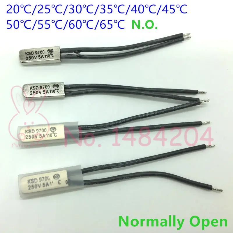KSD301 40°C 104°F Degree Celsius N.O Temperature Switch Thermostat 10A 250V