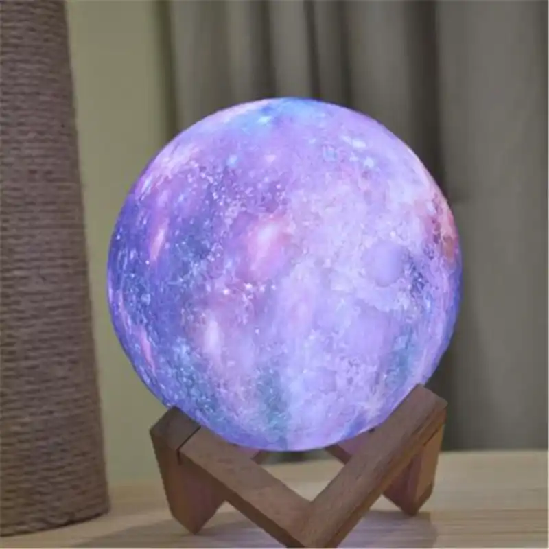 3d cetak galaxy moon malam lampu perubahan warna warni dropship 16 warna baru touch led malam lampu dekorasi rumah kreatif hadiah