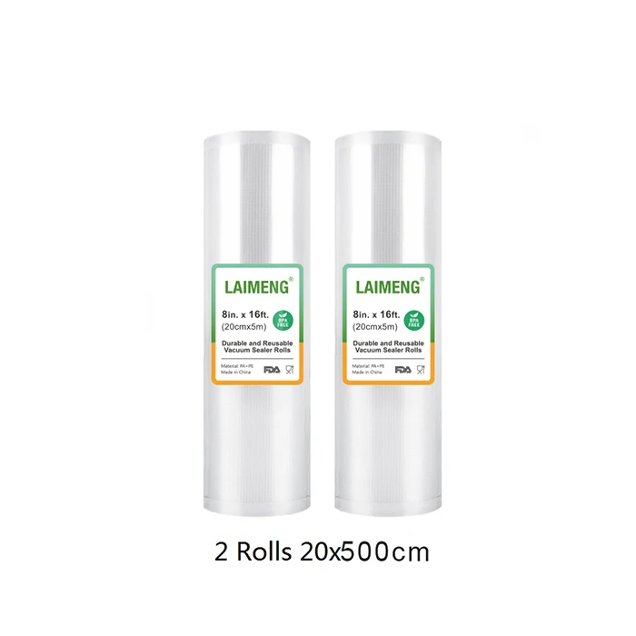 2R 20-500cm LAIMENG вакуумные упаковочные пакеты для вакуумного упаковщика Sous Vide, 2 рулона, вакуумные упаковочные пакеты, пищевая сумка для хранения продуктов R131 - Цвет: 2R 20-500cm