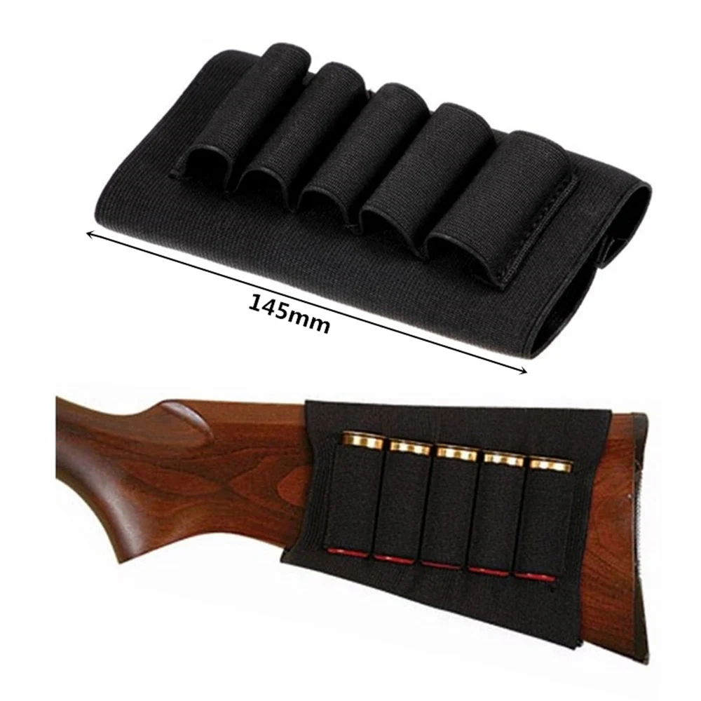 

5 Shells thickening Prevent slipping Elastic Buttstock 12 Gauge Ammo case pouch Holder Hunting holsters Gun Accessories Nylon