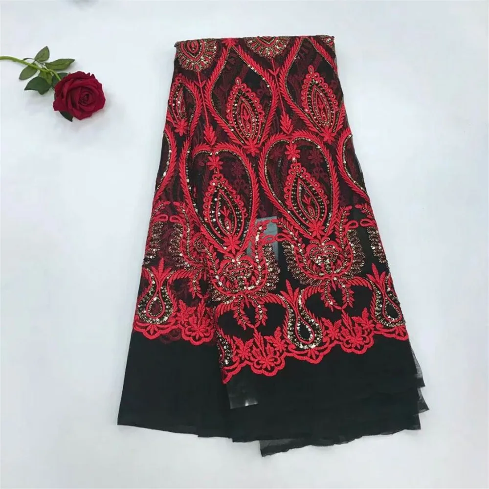 

HFX High Quality African Lace Fabric Gold , French Net Embroidery Sequins Tulle Lace Fabric For Nigerian part X219-2