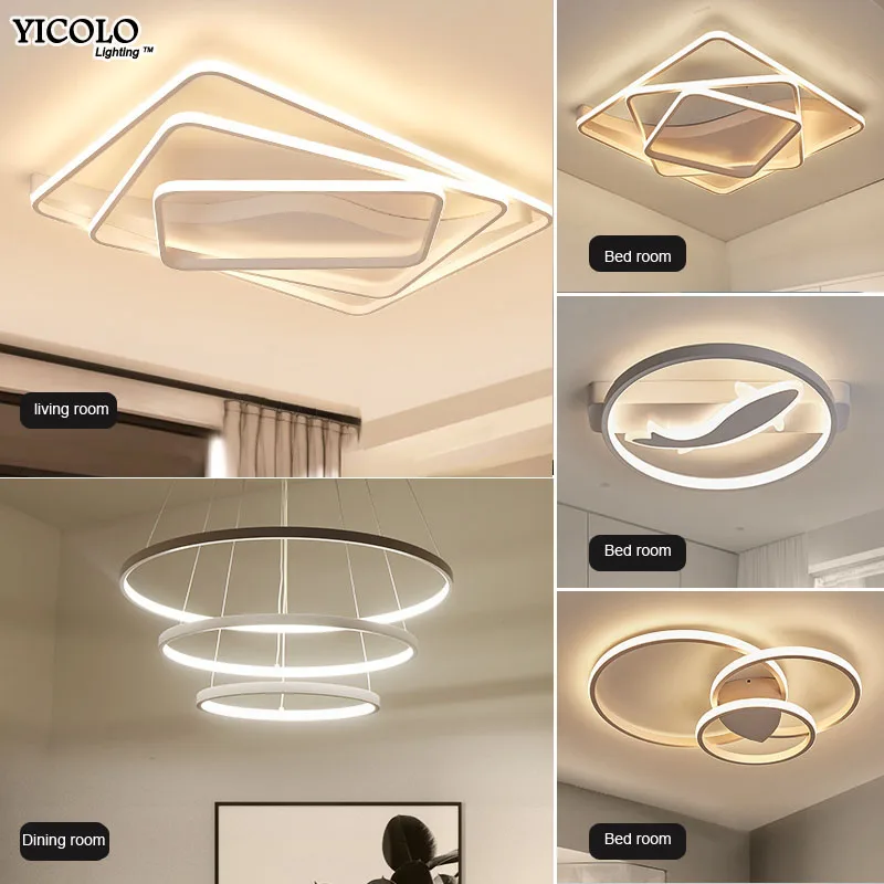 

LED Ceiling Lights for whole house luminarias para dimmable with remote control surface mounted AC85-260V ceiling lamps fixtures