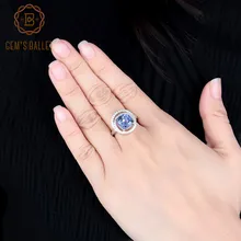 Gem's Ballet 3.67Ct квадратный натуральный иолит синий мистический кварцевый камень кольца для женщин ювелирные украшения 925 пробы серебряные кольца