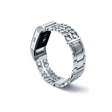 Нержавеющая сталь двойной браслет-цепочка Регулируемый Браслет замена полосы ремень для FitBit Charge 2 Смарт-часы-Большой Малый