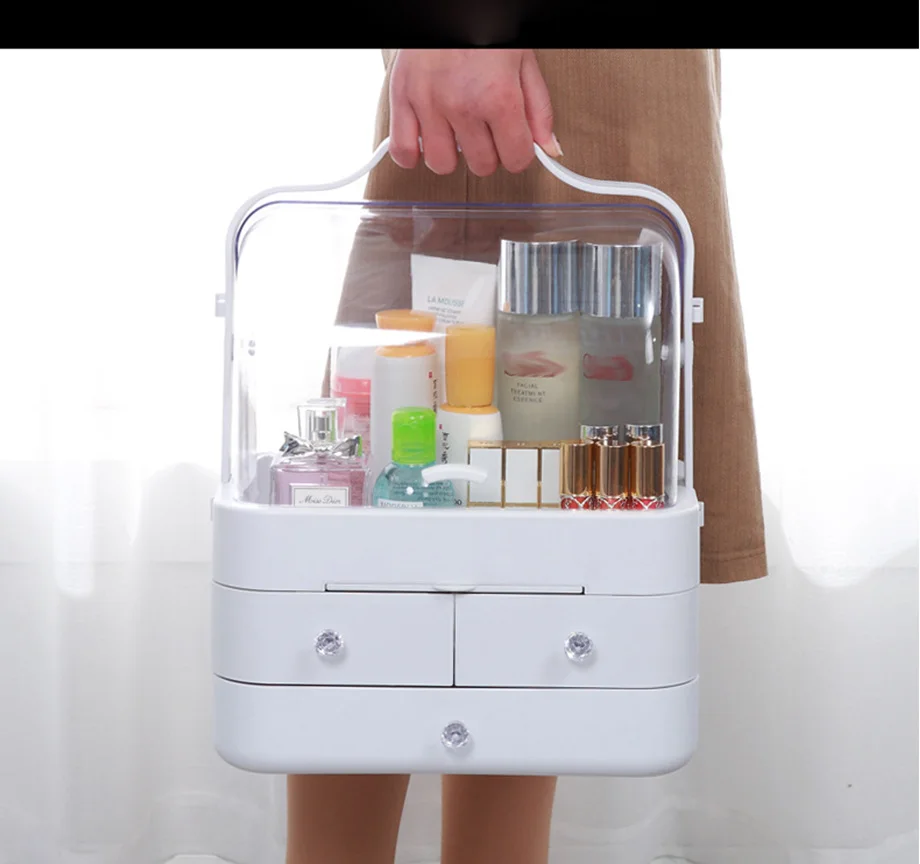 Большая емкость для ванной косметический ящик для хранения многоцелевой водонепроницаемый и пылезащитный портативный ящик для хранения Тип Ящика Органайзеры