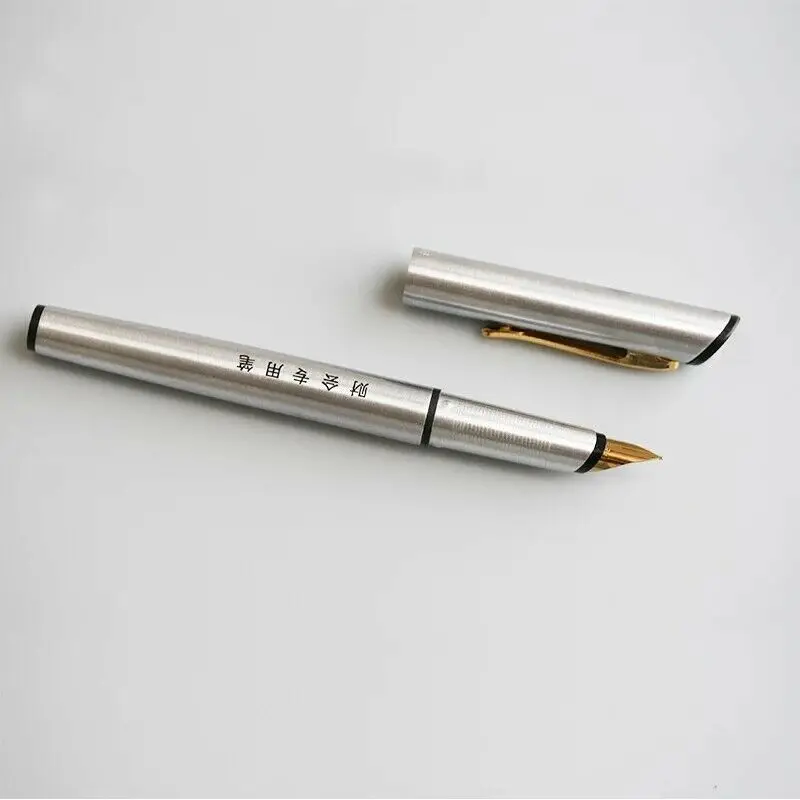 Old Stock Vintage Hero 66 Silver Color Fountain Pen Aerometric Pen 1998S