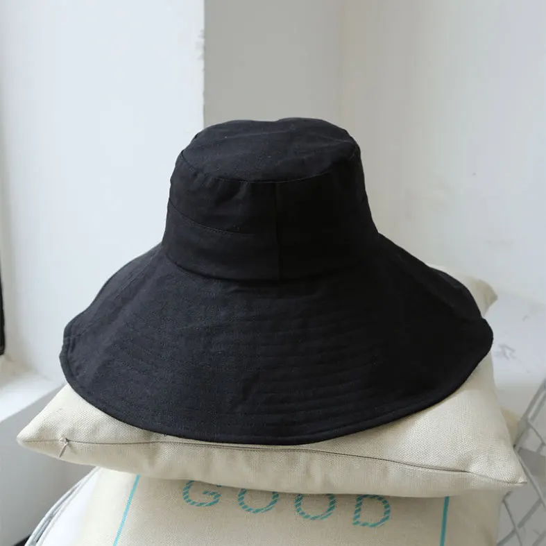 

High-grade men and women spring and summer pure cotton fisherman cap flat roof INS cover face sun shade bonnet