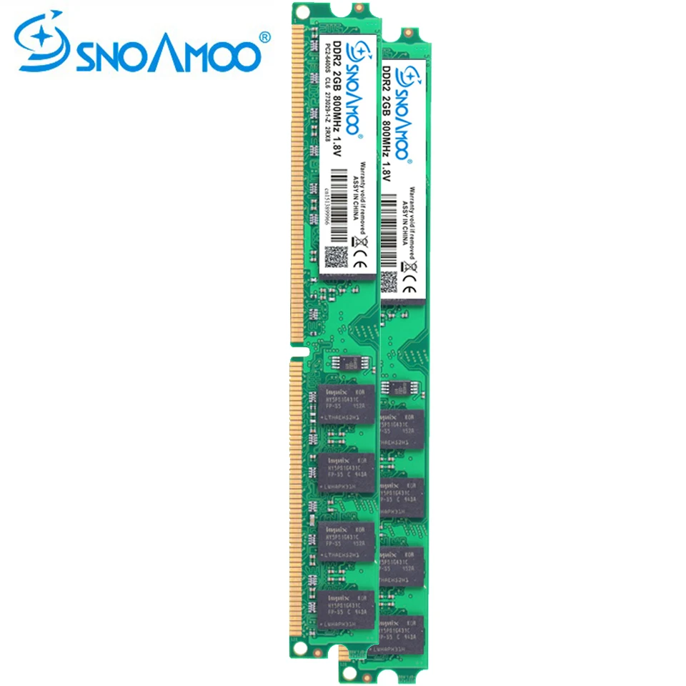 SNOAMOO Desktop PC RAMs DDR2 4GB(2x2GB) 800MHz PC2-6400S 240-Pin 1.8V DIMM For Intel and AMD Compatible Computer Memory Warranty desktop ram memory desktop memory