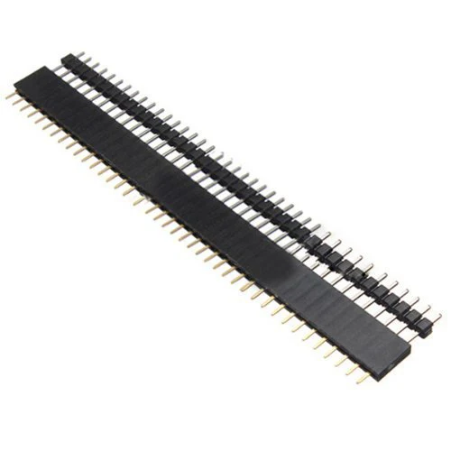 

New Style 5 PCS Pack 40 Pin 2.54mm Single Row Straight Male + Female Pin Header Strip black