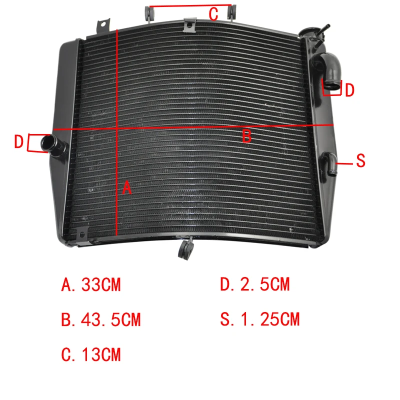 Радиатор мотоцикла для Kawasaki Ninja ZX10R ZX10 R 08-10 ZX-10R ZX1000 двигатель велосипед Алюминий Замена охлаждения двигателя кулер