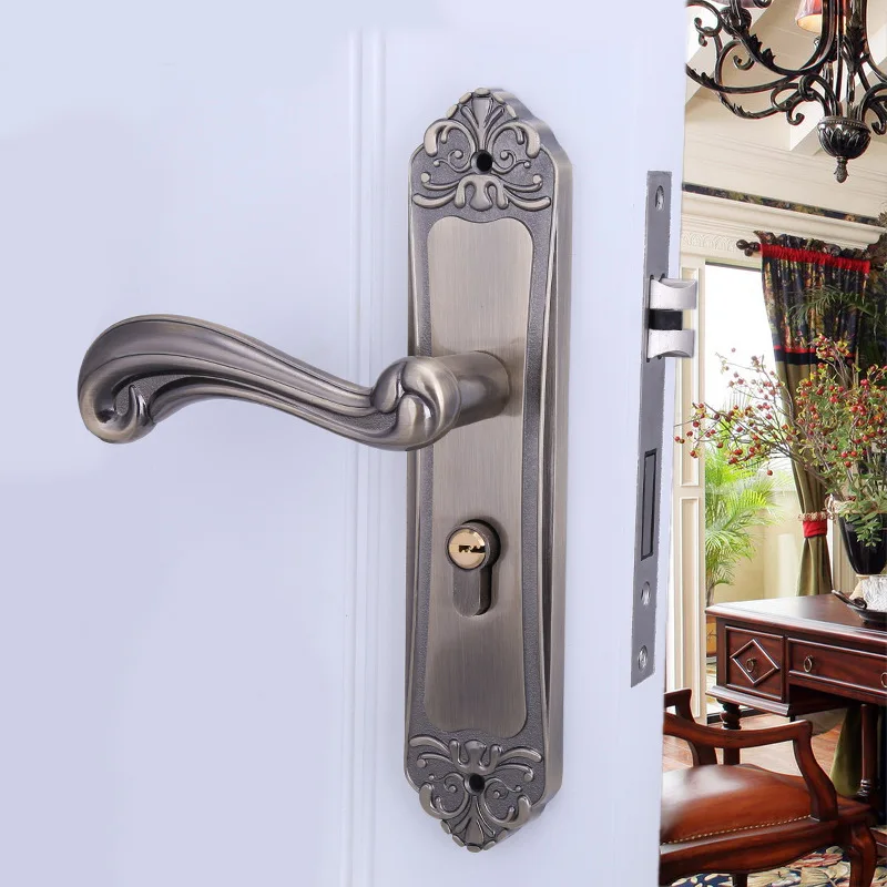 

2018 Real Fechadura Padlock Green Bronze Hand European-style Door Lock Aluminum Alloy Mechanical Locks Indoor Hardware In 9697