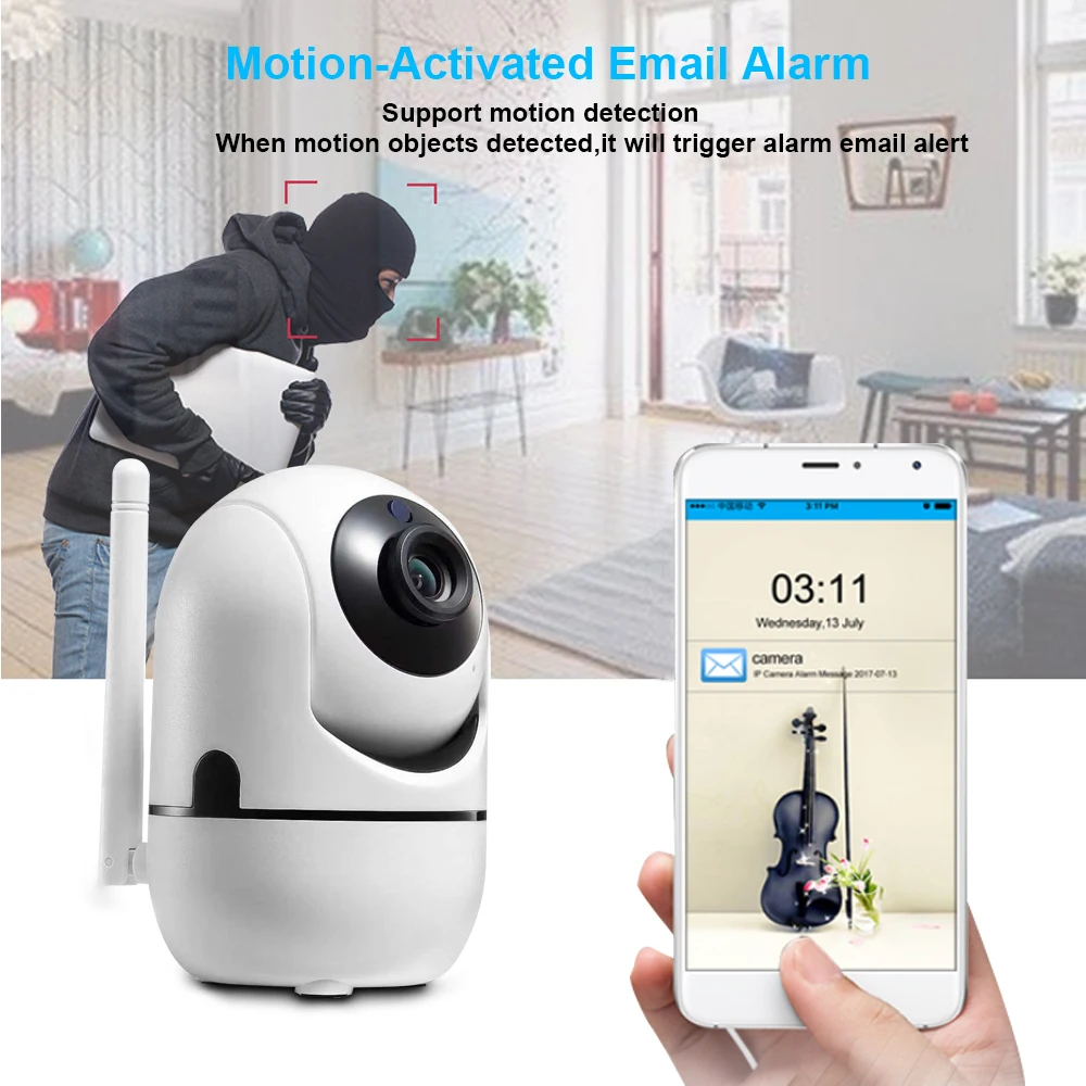 HD IP WIFI Camera 1080P With Motion Auto Tracking IR Night Vision TF Slot Alarm Recording PTZ IP Camera HD IP WIFI Camera 1080P With Motion Auto Tracking IR Night Vision TF Slot Alarm Recording PTZ IP Camera