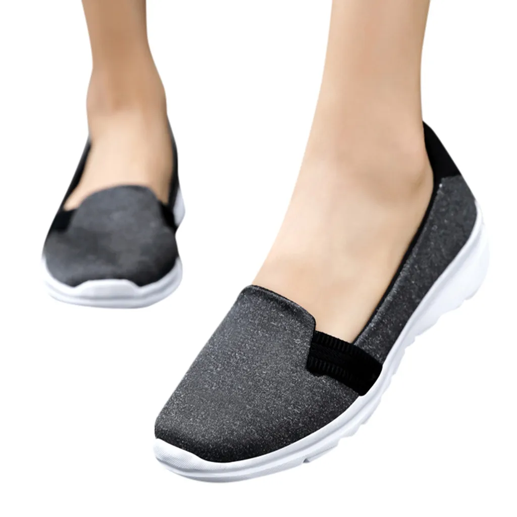 Summer women shoes women Breathable Mesh sneakers shoes ballet flats ladies slip on flats loafers shoes Plus size#N3