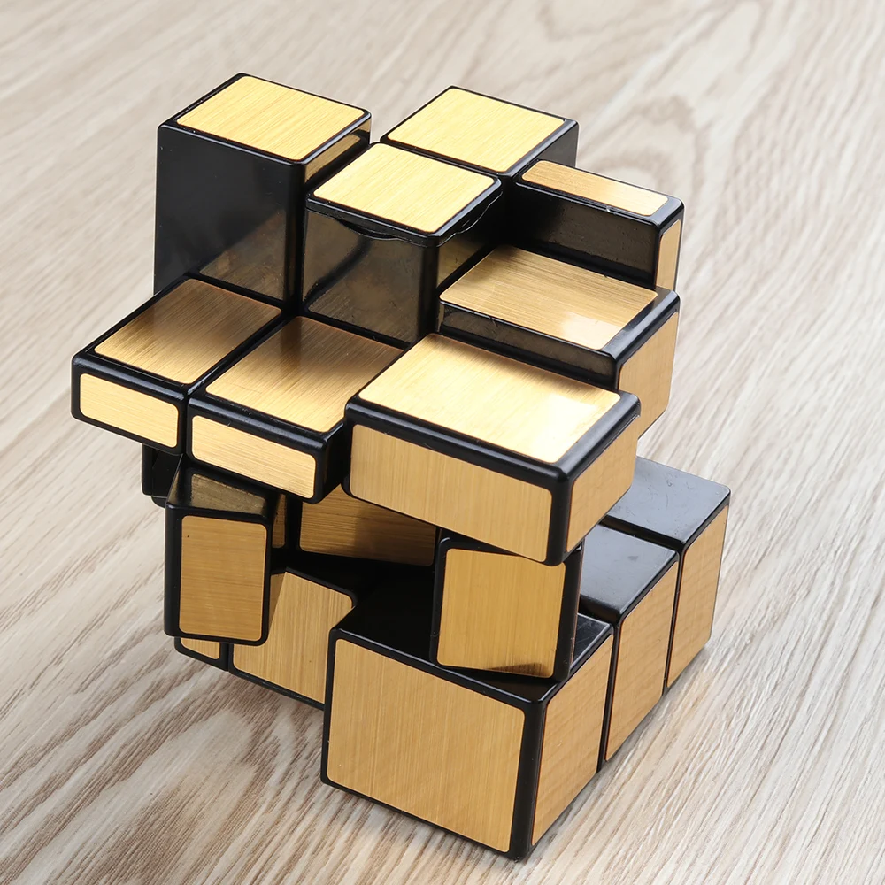 D-FantiX Shengshou Mirror Cube Set 2x2 3x3 Mirror Blocks Bundle Puzzle Golden 