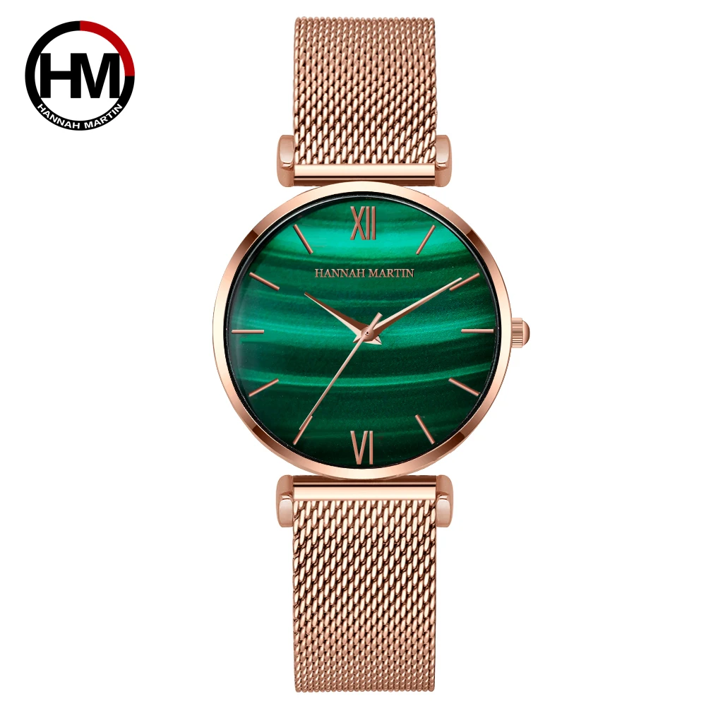

Women Watches Green Dial Ladies Japanese Quartz Wristwatch Waterproof Ultra-thin Stainless Steel Strap Waterproof Watch