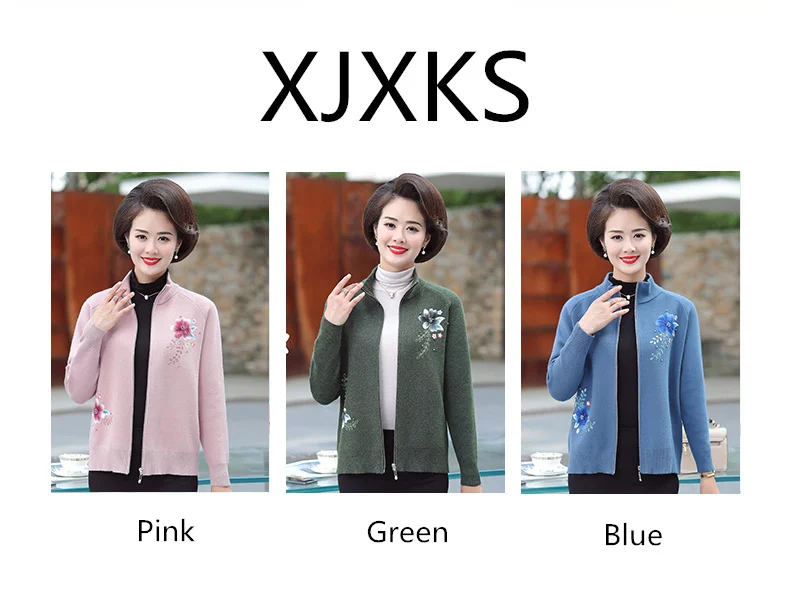 XJXKS новая осенняя и зимняя повседневная женская куртка кардиган пальто на молнии женские свитера Повседневный женский свитер с длинным рукавом
