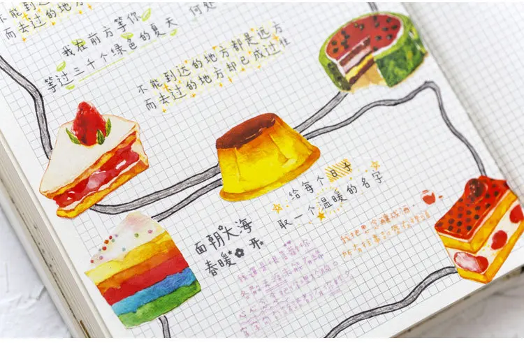 Sweet Cakes seal Label Stickers set Decorative Stationery Stickers Scrapbooking DIY Diary Album Stick Label