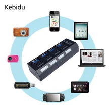Kebidu высокоскоростной концентратор USB 3,0 светодиодный дисплей 4 порта с переключателем включения/выключения USB концентратор для настольного ноутбука