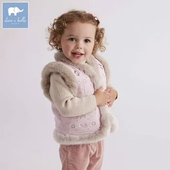 

DB5621 dave bella autumn winter infant baby girls fashion coats kids sleeveless vest toddler coat children clothes
