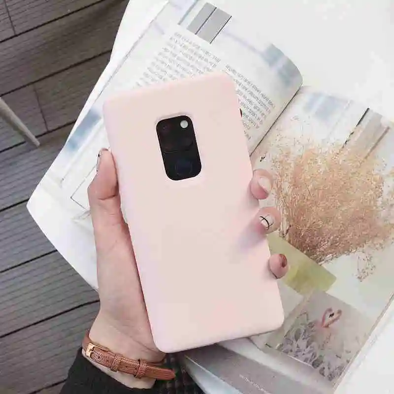 sand pink Для huawei mate 20 мягкий жидкий силиконовый чехол для телефона huawei mate 20 Pro мягкая гелевая резиновая задняя крышка для huawei mate 20 X - Цвет: sand pink