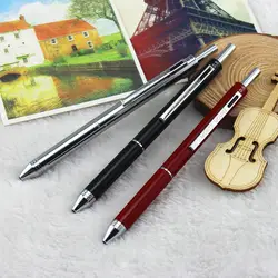 1 шт. 4 в 1 многоцелевая ручка 4 цвета ручка мм с 0,5 мм механический карандаш и черный/красный/синий шариковая ручка в подарочной посылка