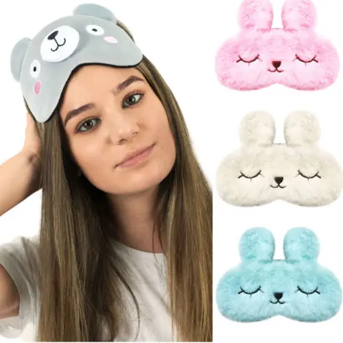 

New Comfortable and Soft Cute Bunny Eye Mask Shade Cover Rest Eyepatch Blindfold Shield For Sleep