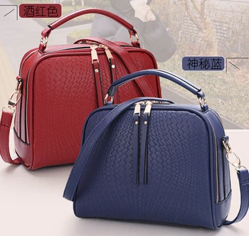 

2017 Spring Women Bags Weave Tassel Women PU Leather Handbags Women Shoulder Bag Casual Zipper Bag Messenger Bags
