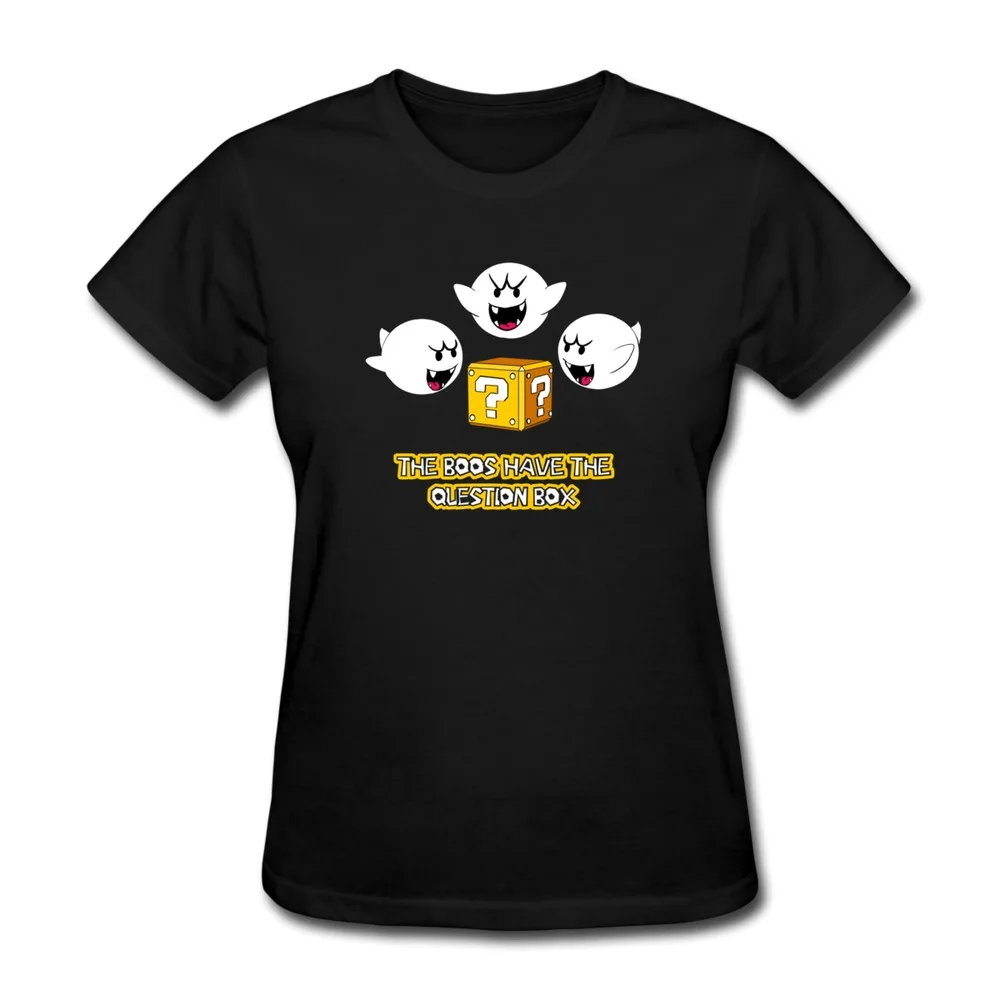 Casual Womens T Shirt The Boos have the question box Creat Your Own Short Sleeve Girl Shirts | Женская одежда