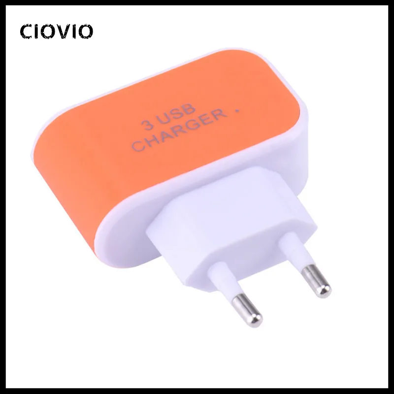 Triple USB Ports Wall Socket Home Travel AC Power Charger Adapter 1.5A EU Plug