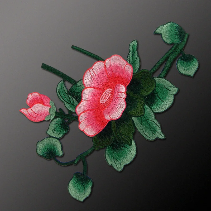 26 18cm morning glory flower embroidery patches for clothes parches bordados sewing on embroidery patches for