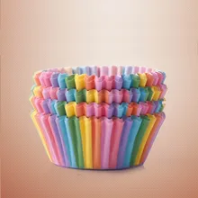 100 шт./лот красочные разноцветная Бумага торт Кекс Лайнер выпечки Muffin Box чашки случае вечерние инструменты Лоток Плесень Свадебные украшения Горячие