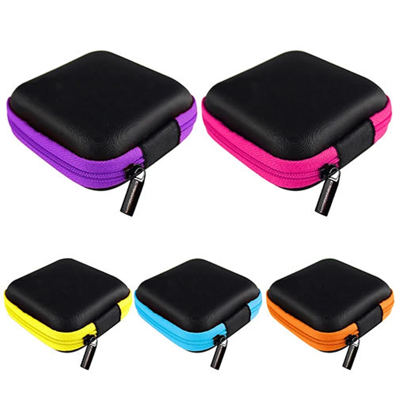 

Mayitr Mini Pocket Hard Case Handy Zipper Eaphone Bag 5 Colors For Earphone Earbuds SD Card New Arrival
